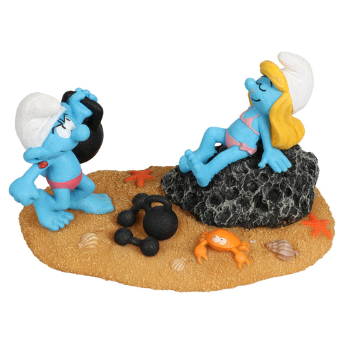 Aqua Della Aquariendekoration Schlümpfe Strand mit Schlumpfine & Muskelschlumpf Aqua Della Aquariendekoration Schlümpfe Strand mit Schlumpfine & Muskelschlumpf