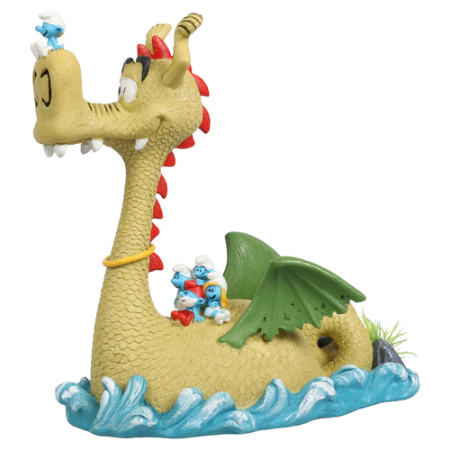 Aqua Della Aquariendekoration Schlümpfe reiten auf dem Drachen