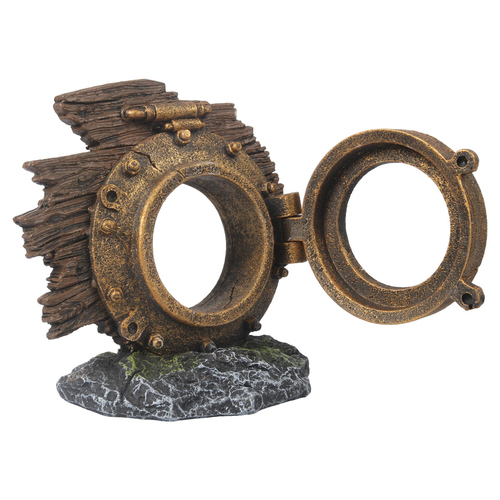 Aqua Della Aquariendekoration Steampunk Bullauge, Größe: S