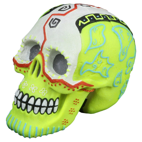 Aqua Della Aquarium Dekoration Dia de los Muertos Schädel grün