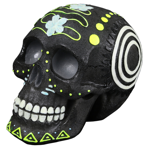 Aqua Della Aquarium Dekoration Dia de los Muertos Schädel schwarz