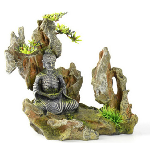 Aqua Della Aquariumdekoration Buddha auf einem Felsen Aqua Della Aquariumdekoration Buddha auf einem Felsen