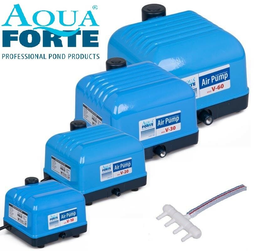 AquaForte V - 60 Belüftungs - SET - 3600 l/h (Pumpe+Belüfterplatte+Luftverteiler+Schlauch) Kopie