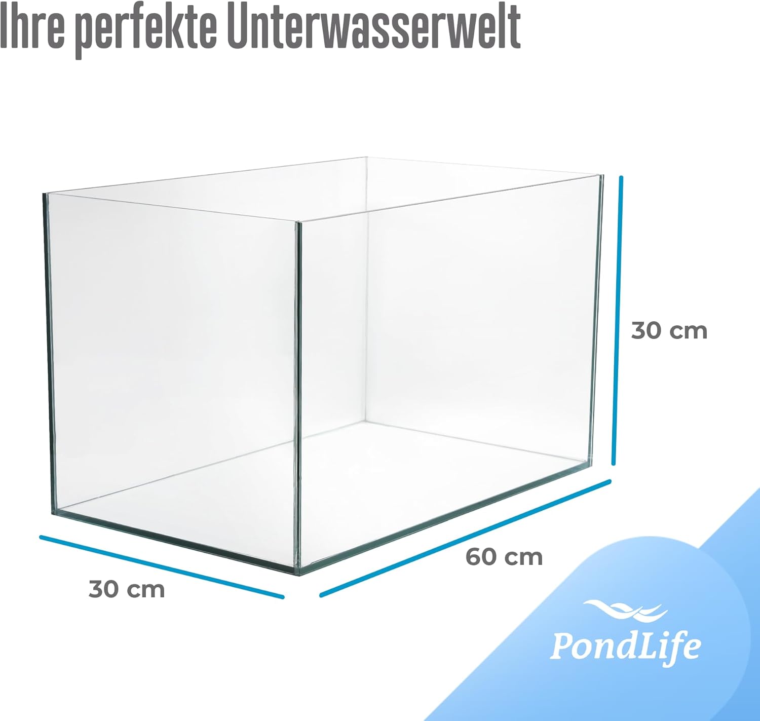 Aquarium Becken Glasbecken 60x30x30 cm