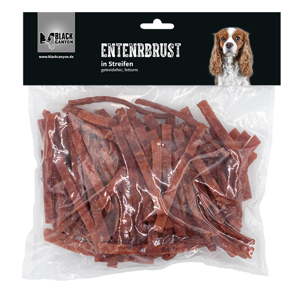 BLACK CANYON DOG Entenbrust in Streifen – Hochwertiger Hundesnack - 250g