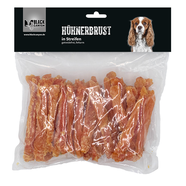 BLACK CANYON DOG Hühnerbrust in Streifen – Hochwertiger Hundesnack - 500g