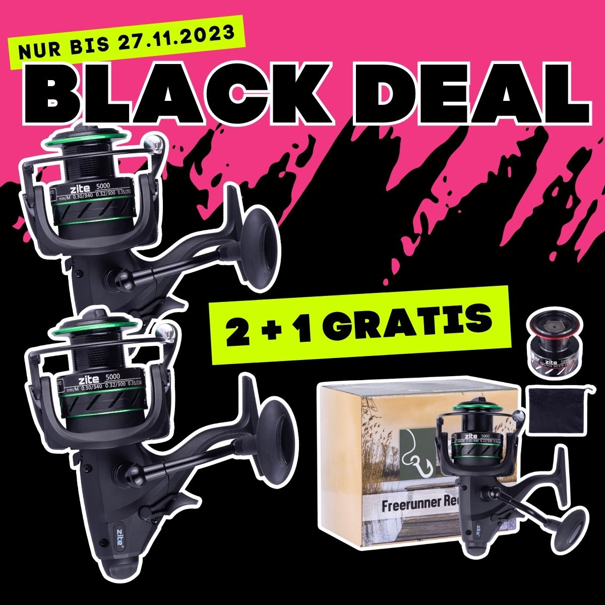 BLACK DEAL: Freilaufrolle Free Runner 5000 5+1BB - KAUFE 3, ZAHLE 2 AKTION