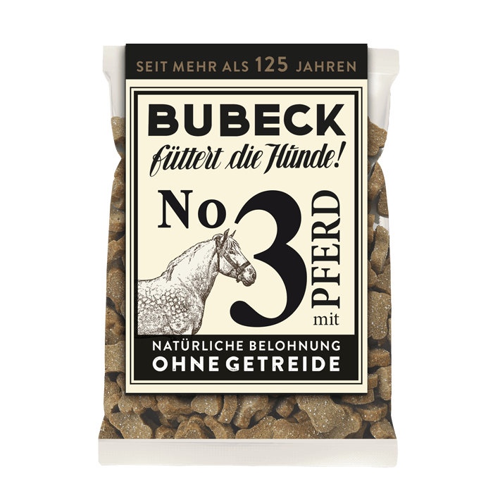 BUBECK Snacks für Hunde No. 3 mit Pferd  - getreidefrei- Hundekuchen 210g
