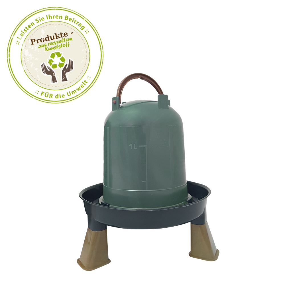 Bajonetttränke mit Fuß - 1,5 Liter - Recycling - Hühner Tränke
