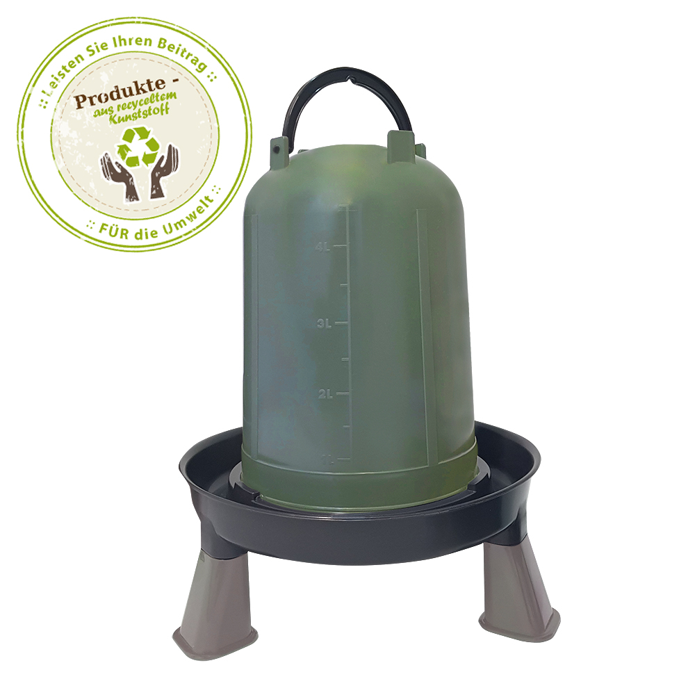 Bajonetttränke mit Fuß - 5,0 Liter - Recycling - Hühner Tränke