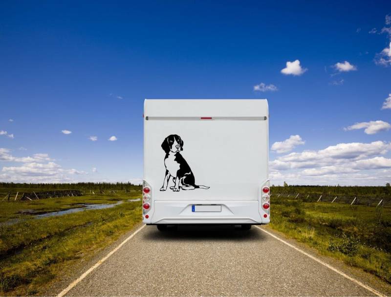 Beagle Auto Wohnmobil Aufkleber I Wandtattoo - H50cm / Schwarz