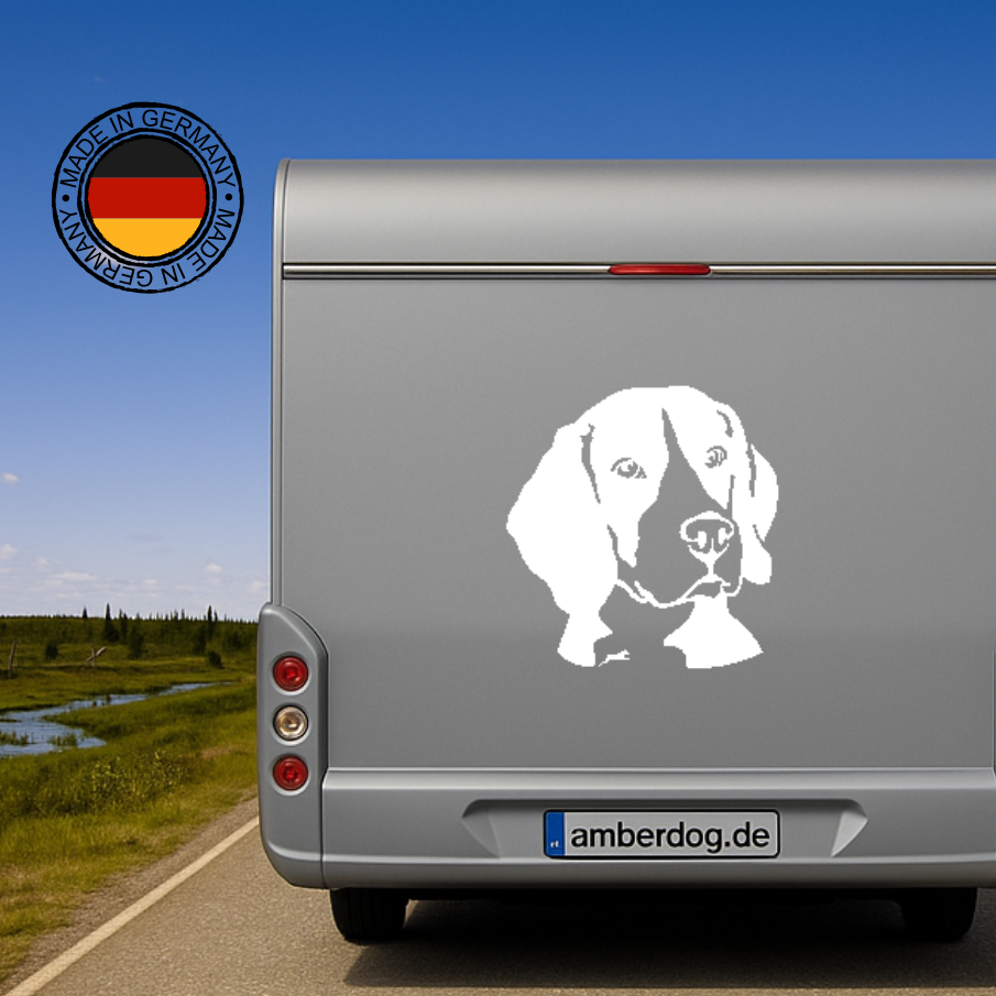Beagle Kopf Siluette Auto Aufkleber I Wandtattoo - H30cm / Schwarz