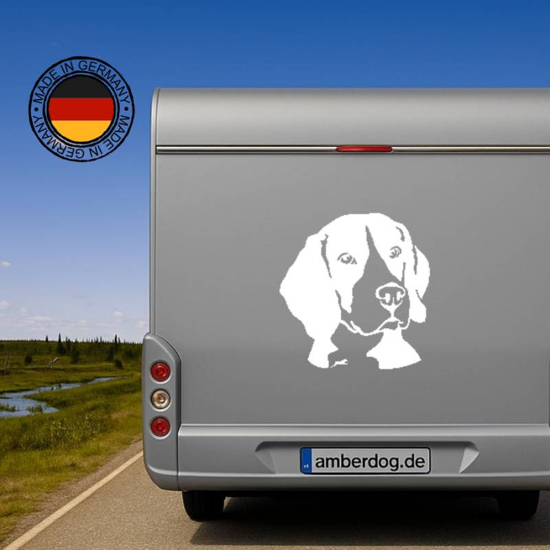 Beagle Kopf Siluette Auto Aufkleber I Wandtattoo - H30cm / Schwarz