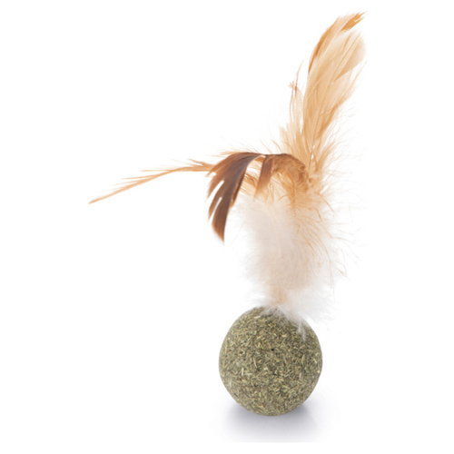 Beeztees Catnip Ball mit Federn natur