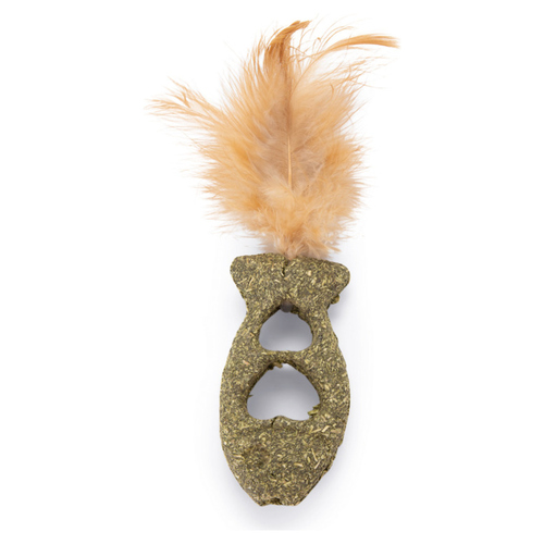 Beeztees Catnip Spielzeug Fisch mit Federn natur