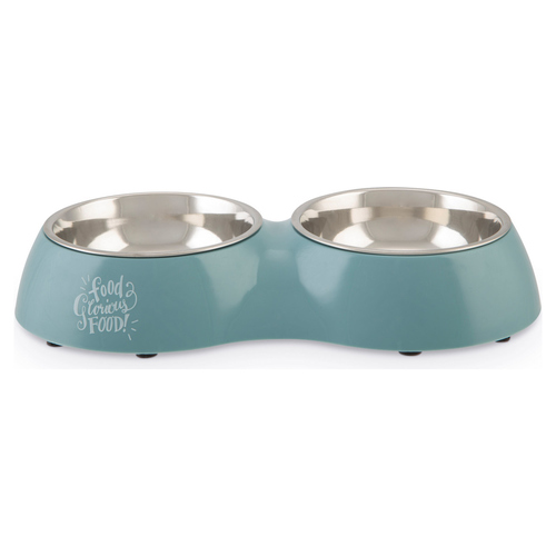 Beeztees Hunde Doppelnapf Glorius blau, Maße: 34 cm