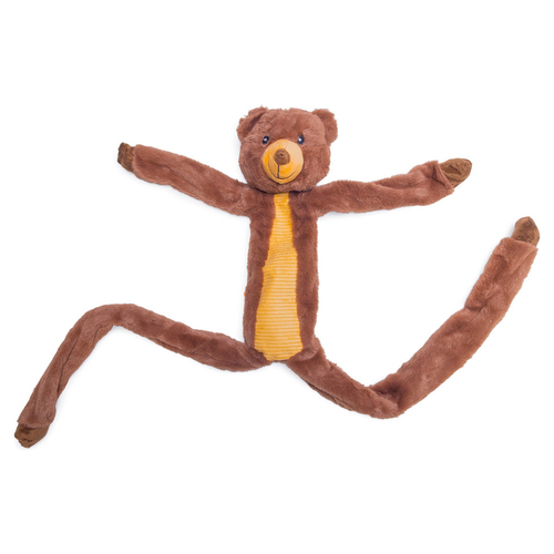 Beeztees Hundespielzeug Bär mit Seil aus Plüsch braun