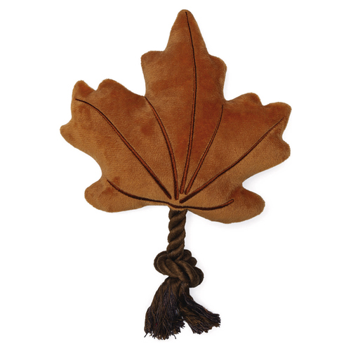 Beeztees Hundespielzeug Blatt mit Seil aus Plüsch braun