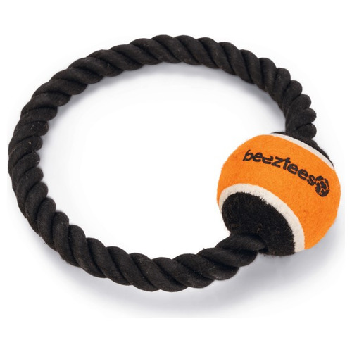 Beeztees Hundespielzeug Coby + Ring & Ball Baumwolle schwarz