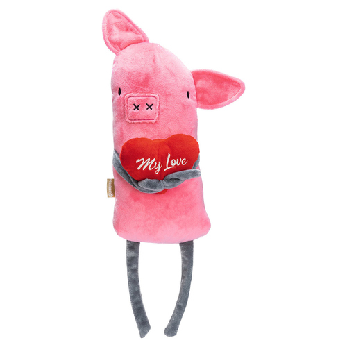 Beeztees Hundespielzeug Liebesschweinchen aus Plüsch pink