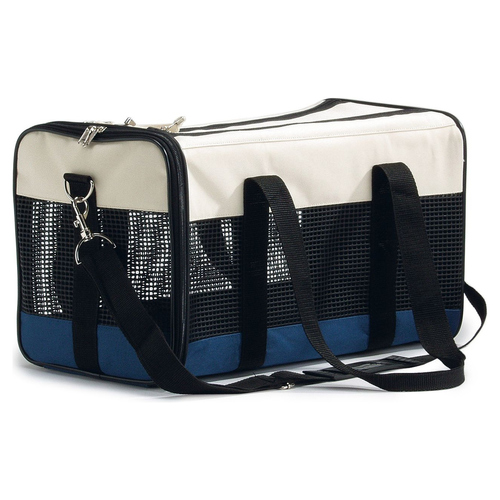 Beeztees Katzen Transporttasche, tragbar creme/blau Beeztees Katzen Transporttasche, tragbar creme/blau