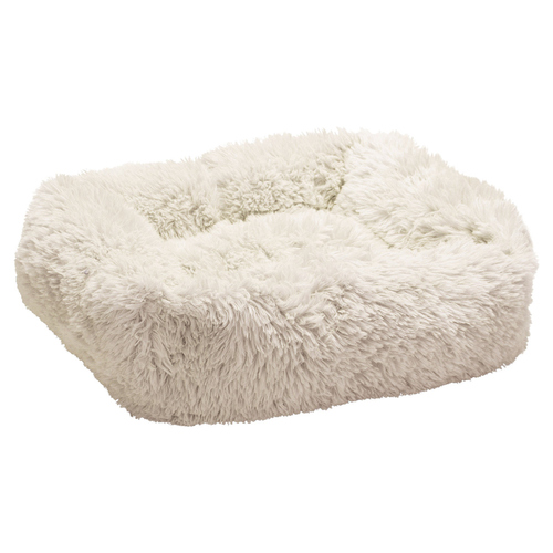 Beeztees Katzenbett Fae rund beige aus Plüsch