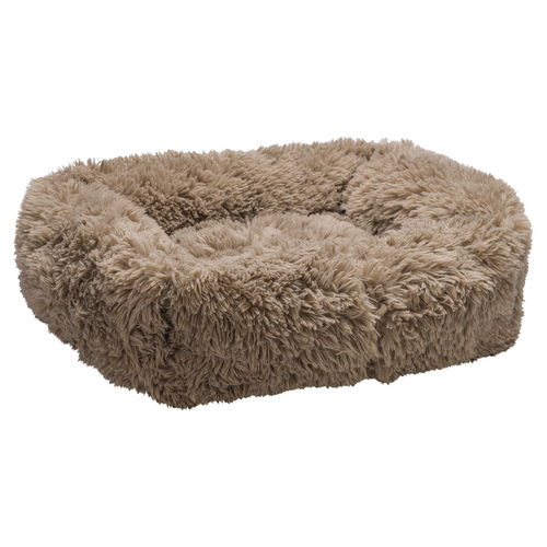 Beeztees Katzenbett Fae rund dunkelbraun aus Plüsch