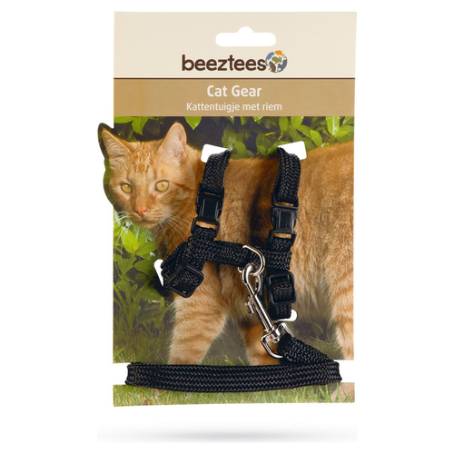Beeztees Katzengeschirr Uni Nylon schwarz