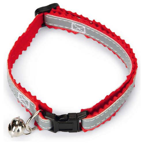 Beeztees Katzenhalsband Nylon, reflektierend grau/rot