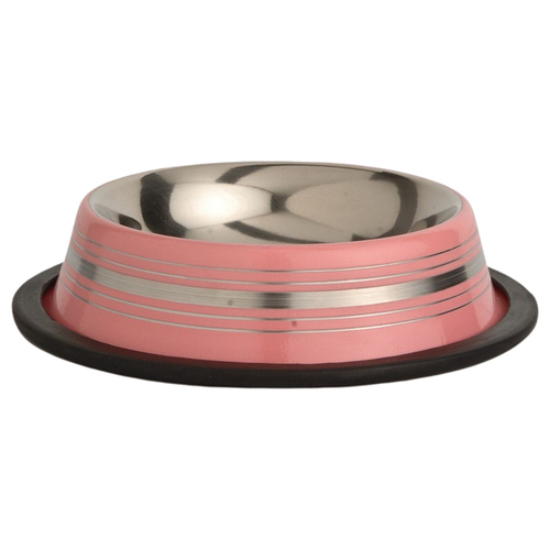 Beeztees Katzennapf Stripes rutschfest rosa