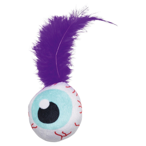 Beeztees Katzenspielzeug Halloween Auge mit Feder
