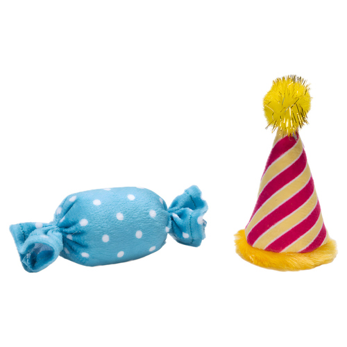 Beeztees Katzenspielzeug Partyhut und Bonbon