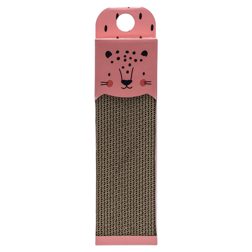 Beeztees Kratzbrett Leopard aus Karton rosa