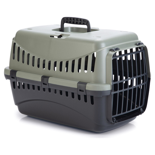 Beeztees Transportbox Gipsy Eco für Hunde grau-schwarz Beeztees Transportbox Gipsy Eco für Hunde grau-schwarz