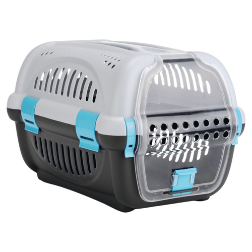 Beeztees Transportbox Rhino grau/blau für Katzen