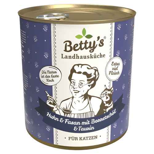 Bettys Landhausküche Huhn & Fasan mit Borretschöl 800 g - 6 Stück Bettys Landhausküche Huhn & Fasan mit Borretschöl 800 g - 6 Stück