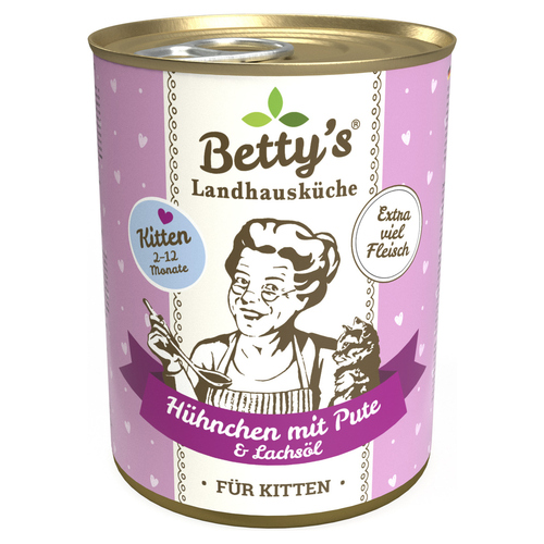 Bettys Landhausküche Kitten Hühnchen mit Pute 400 g - 6 Stück Bettys Landhausküche Kitten Hühnchen mit Pute 400 g - 6 Stück