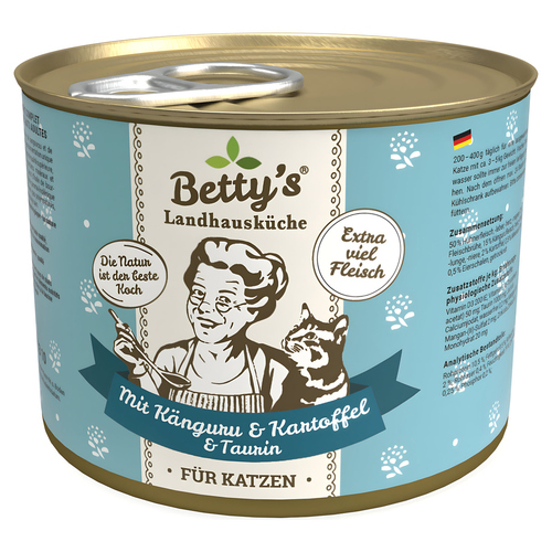 Bettys Landhausküche mit Känguru & Kartoffel & Taurin 200 g - 6 Stück