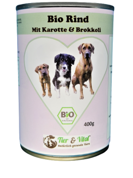 Bio Hundefutter - Rind mit Karotten und Brokkoli