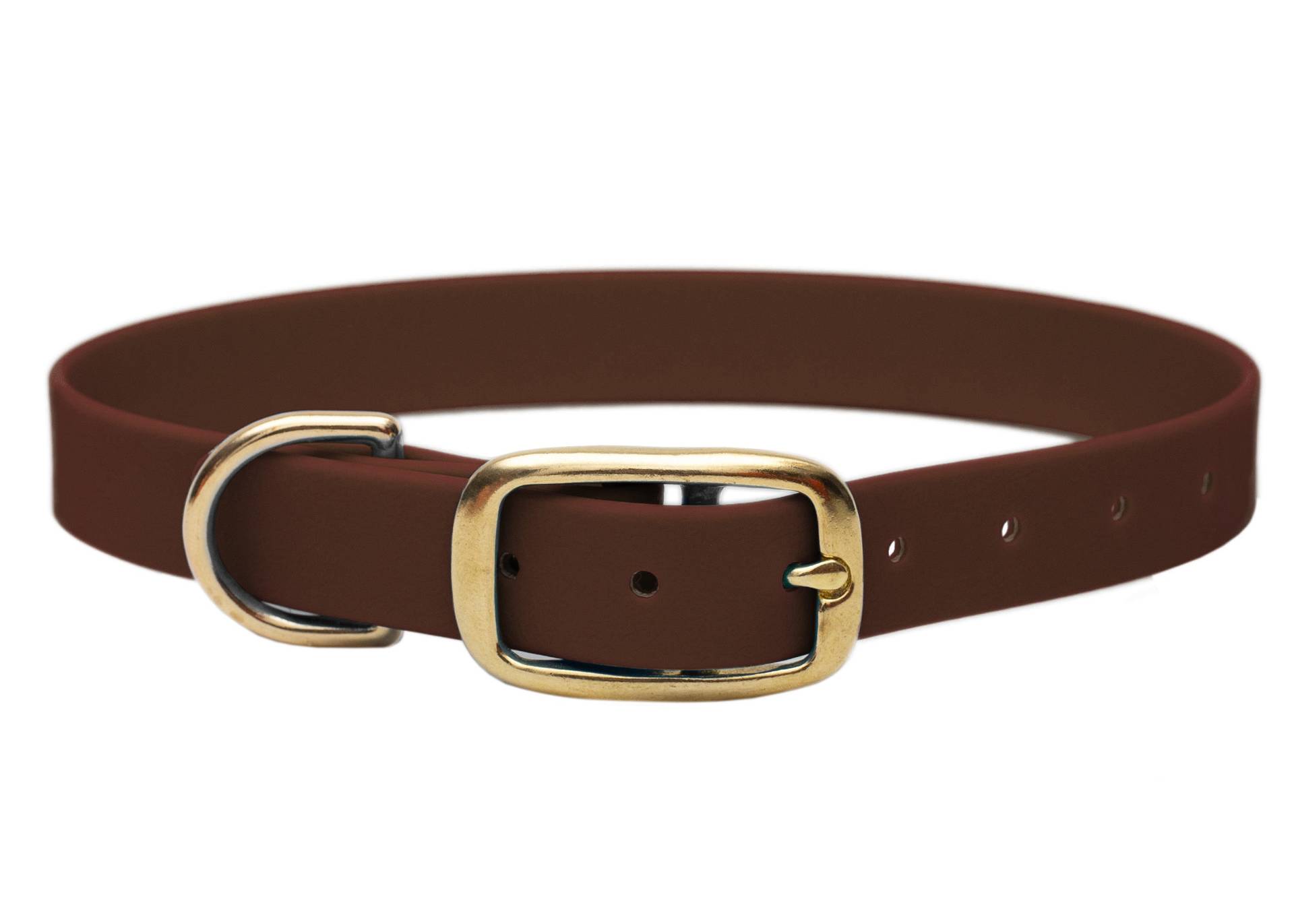 Biothane Halsband Braun M (33-40cm) / 20mm / Gold von EMMY&PEPE