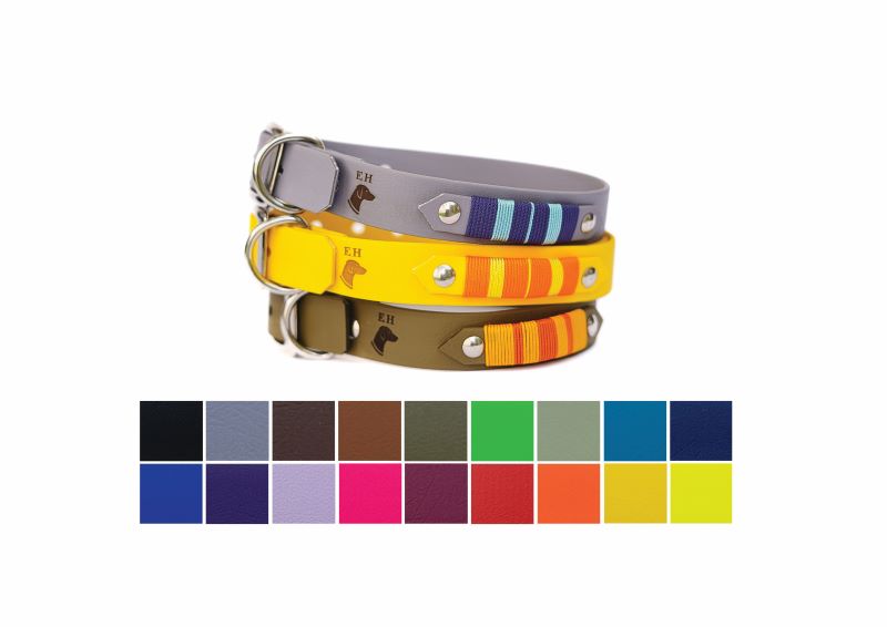 Biothane Halsband Premium in Wunschfarbe S Polarblau