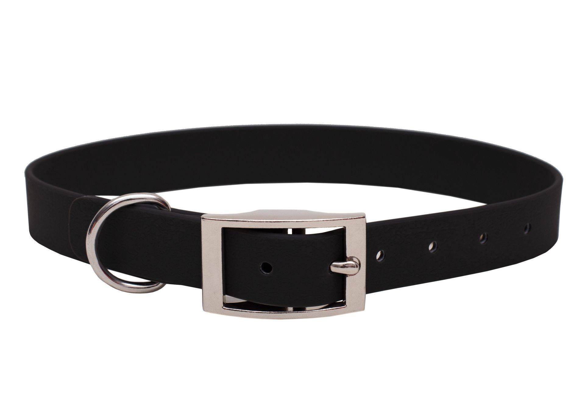 Biothane Halsband Schwarz XL (49-59cm) / 20mm / Silber von EMMY&PEPE