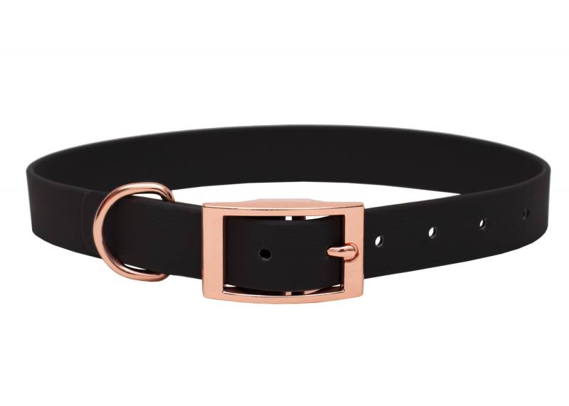 Biothane Halsband Schwarz XXL (59-69cm) / 16mm / Rosegold von EMMY&PEPE