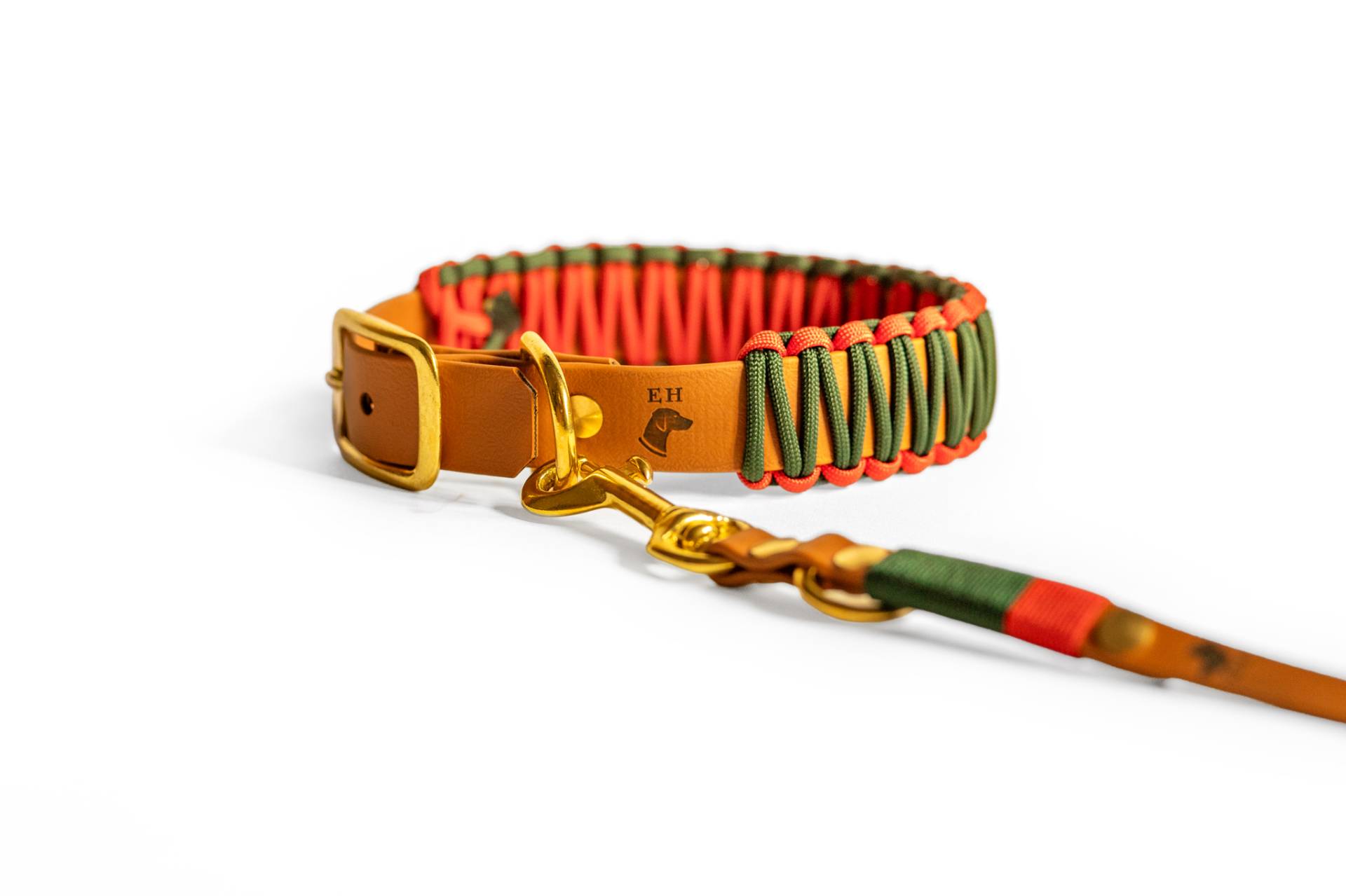 Biothane Paracord Halsband Crimson Pine M Inkl. Biothane Paracord Leine