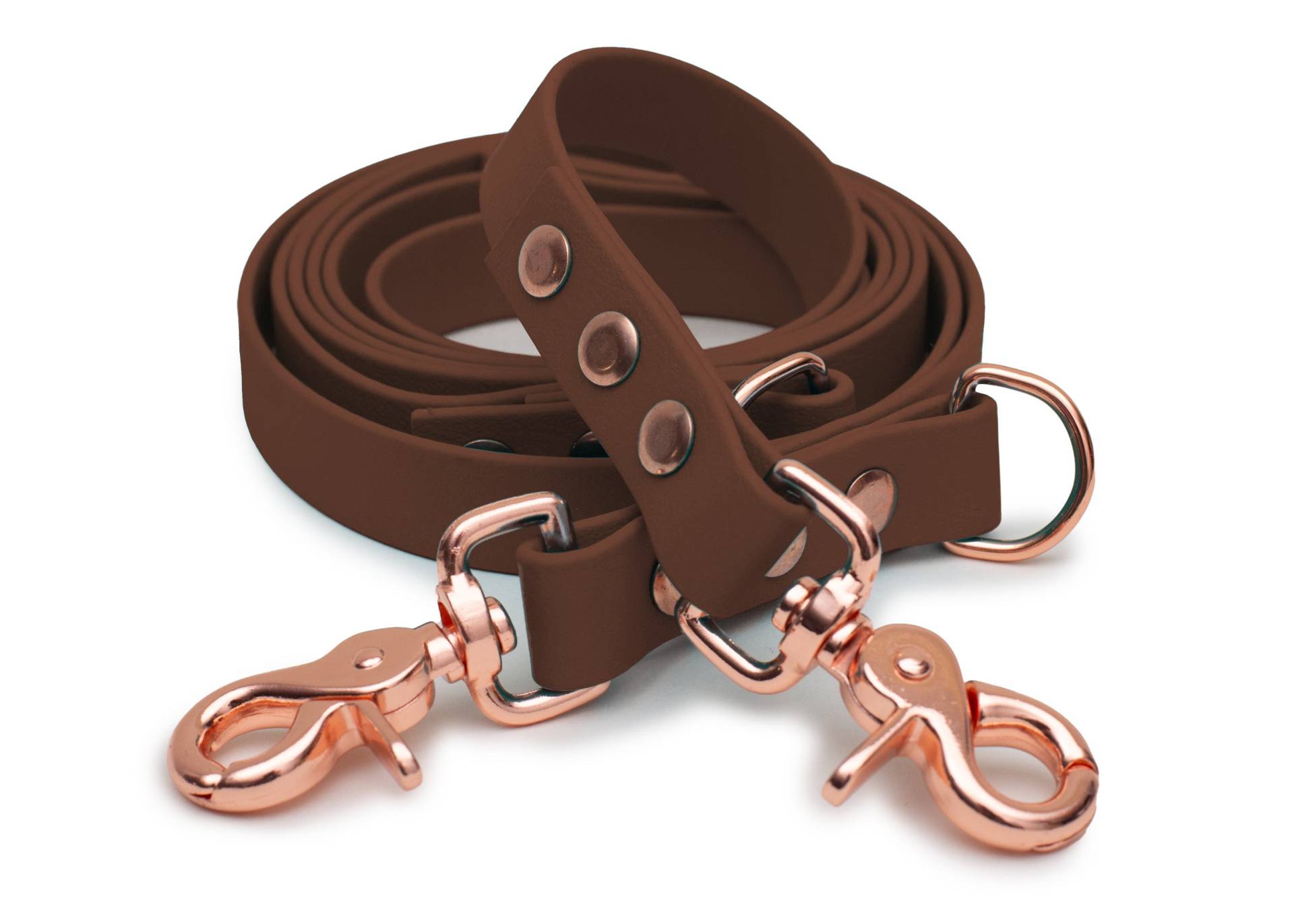 Biothaneleine Braun 20mm / 3m / Scherenkarabiner Rosegold Biothaneleine Braun 20mm / 3m / Scherenkarabiner Rosegold von EMMY&PEPE