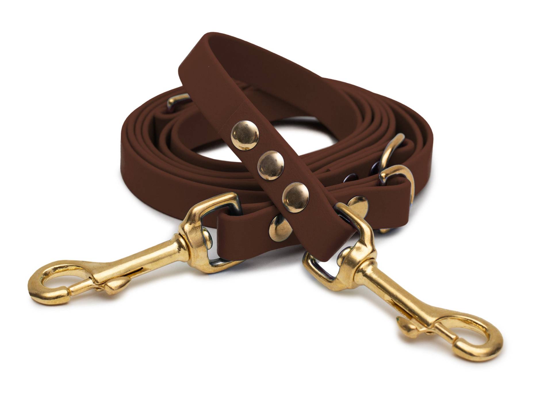 Biothaneleine Braun 25mm / 2.50m / Bolzenkarabiner Gold Biothaneleine Braun 25mm / 2.50m / Bolzenkarabiner Gold von EMMY&PEPE