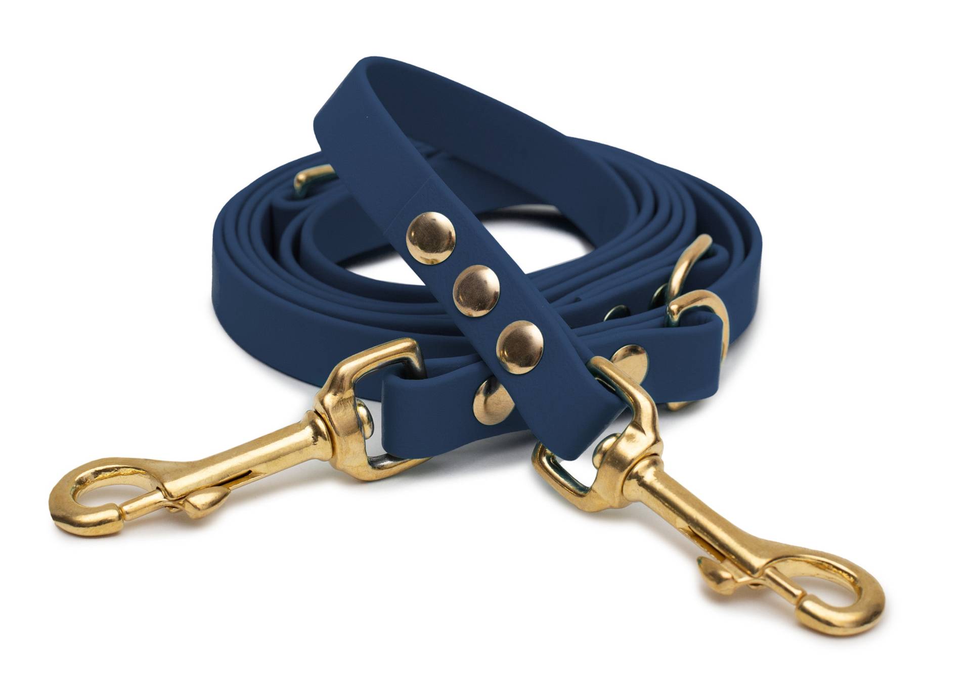 Biothaneleine Dark Blue 20mm / 3m / Bolzenkarabiner Gold Biothaneleine Dark Blue 20mm / 3m / Bolzenkarabiner Gold von EMMY&PEPE