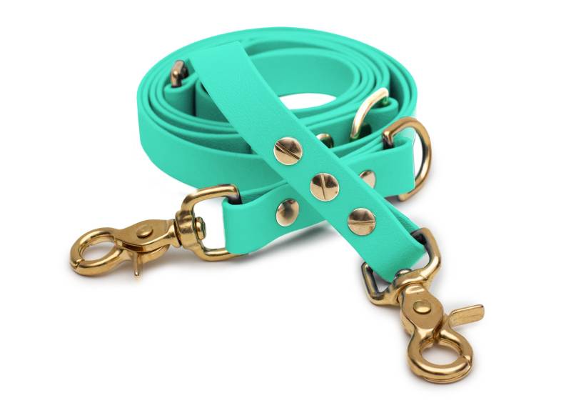 Biothaneleine Mint 20mm / 3m / Scherenkarabiner Gold Biothaneleine Mint 20mm / 3m / Scherenkarabiner Gold von EMMY&PEPE