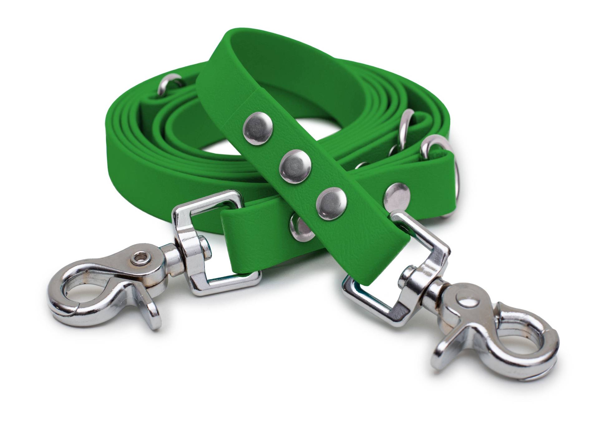 Biothaneleine Olive 20mm / 2m / Scherenkarabiner Silber von EMMY&PEPE