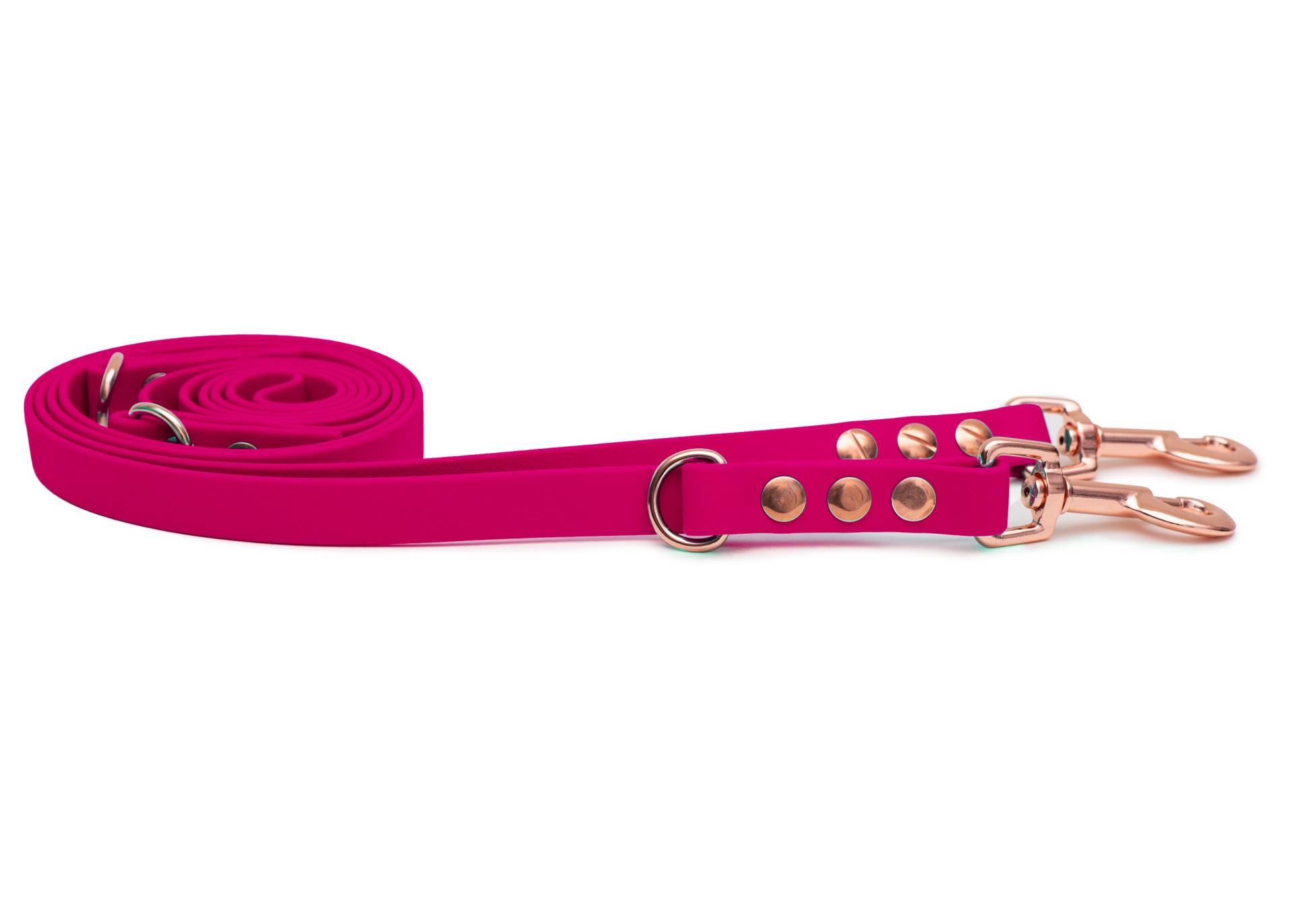 Biothaneleine Pink 16mm / 1.20m / Bolzenkarabiner Rosegold von EMMY&PEPE